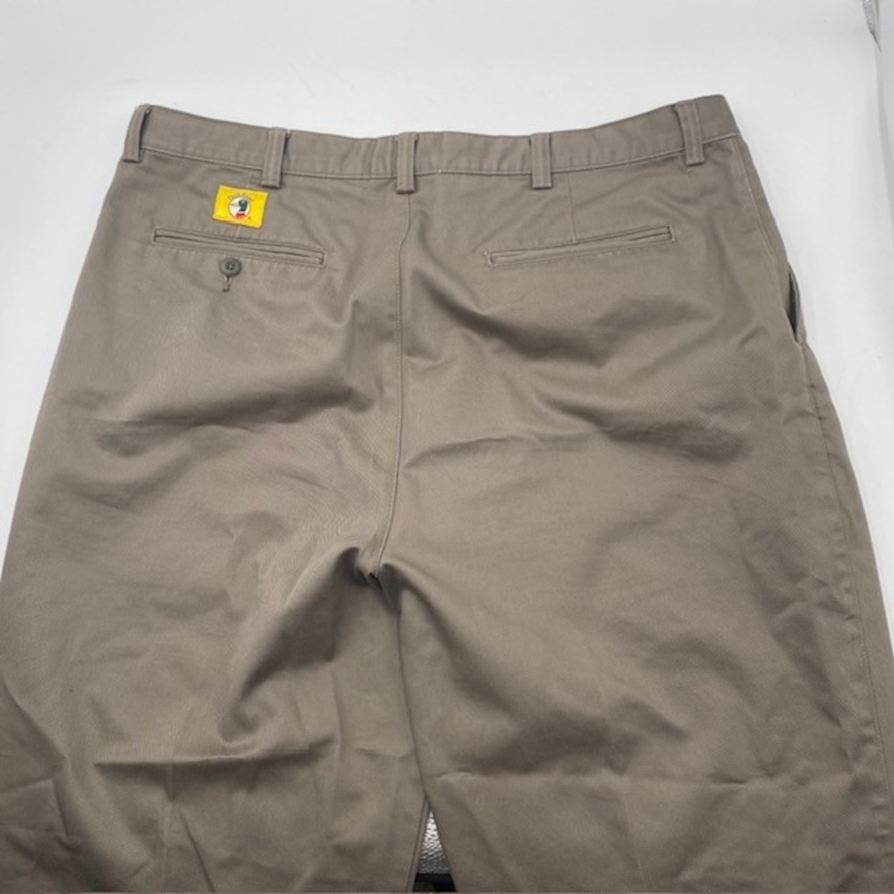 Duck Head Pleated Chino Pants Men 38x30 Khaki Tan Cotton Cuffed Relaxed Trousers